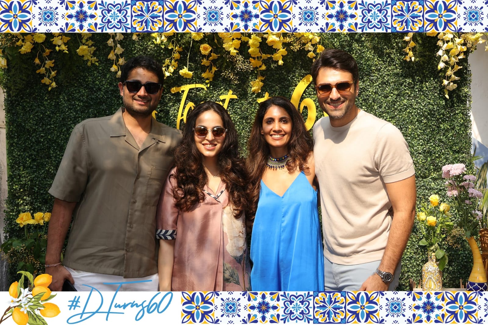 Birthday celebration photo booth print with tile border